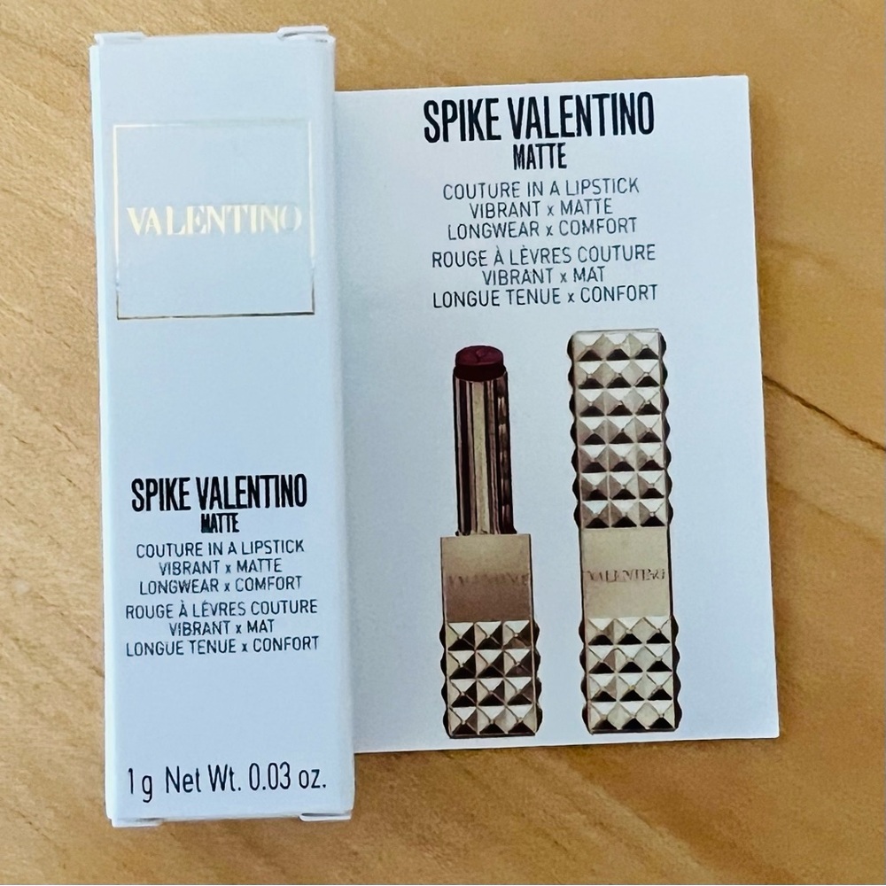 Spike Valentino Matte Lipstick, Color 134R “Couture in the Streets”, Travel Size
